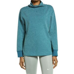 Nike Yoga Luxe Texture Cowl Neck Pullover Top Womens XS Long Sleeve Knit Green‎